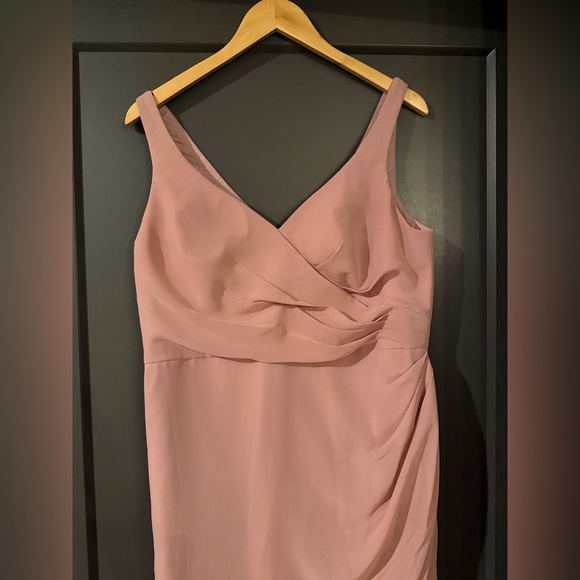 NWOT Azazie Dusty Rose Bridesmaid Wedding Formal Dress Lace Trim size 14 - Picture 4 of 6